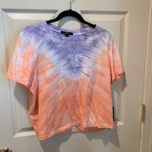 Purple and Orange Tie Dye Crop Top